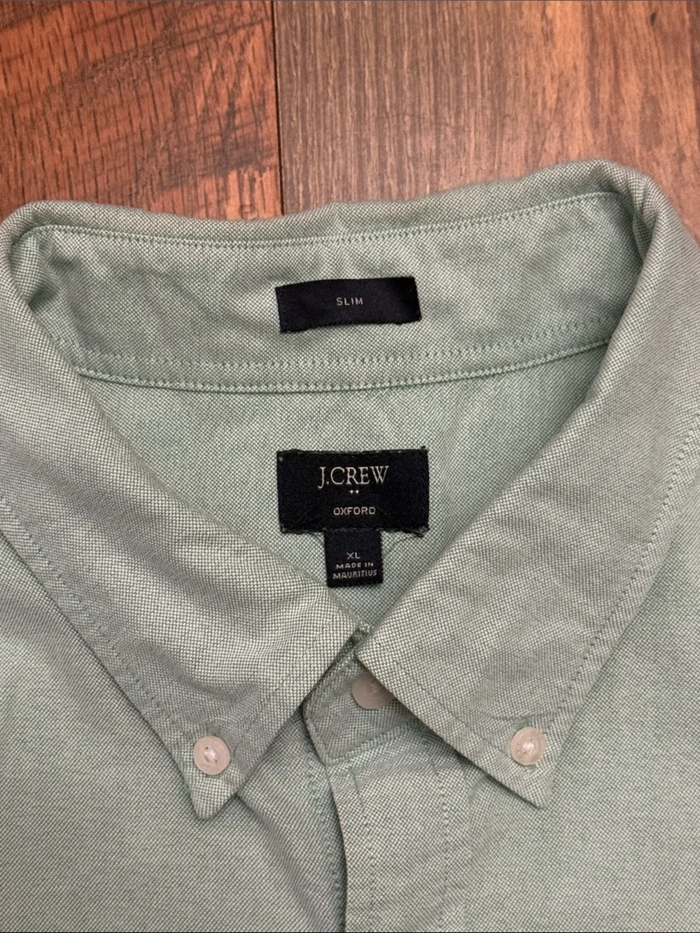 J.Crew Oxford Cloth Button Down Shirt Slim Fit XL Mint Green Cotton